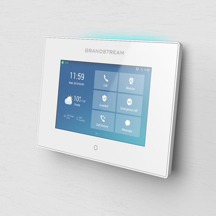 Grandstream GSC3570 HD Intercom and Facility Control Station, 7-inch touch screen LCD and full duplex 2-way HD audio - Leader Electronics