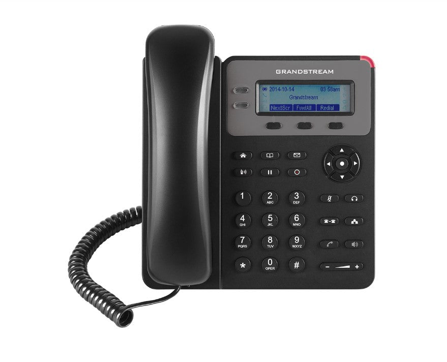 Grandstream GXP1610P 1 Line IP Phone, 1 SIP Account, PoE, no PSU, 2 Call Appearances, 3-Way Voice Conferencing, 132x48 2.95’’ LCD screen - Leader Electronics