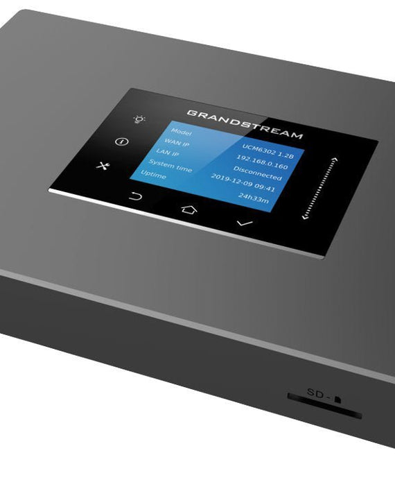 Grandstream UCM6301, IP PBX, 1 x FXO Port, 1 x FXS Port, Supports Up To 500 Extensions, 75 Concurrent Calls, 1 x USB, NAT Router - Leader Electronics