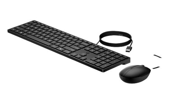 HP 320MK USB Wired Desktop Keyboard Mouse Combo Reduced-sized & Low-Profile Quiet Keys Plug&Play for Notebook Desktop PC WIN11/10 Black - Leader Electronics