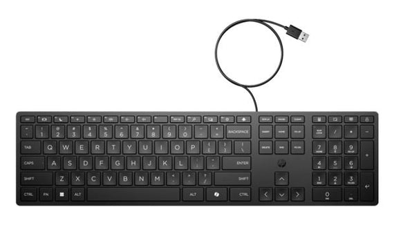 HP Wired 320K Full-Sized Keyboard - Compatible with Windows 10, Desktop PC, Laptop, Notebook USB Plug and Play Connectivity, Easy Cleaning 1YR WTY - Leader Electronics