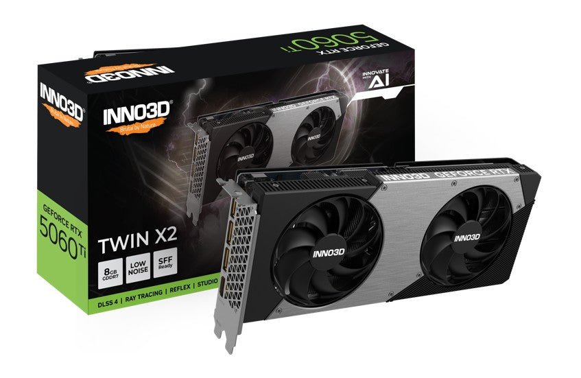 INNO3D nVidia GeForce RTX 5060 Ti TWIN X2 8GB GDDR7, 2572MHz Boost Clock, RAM 28Gbps, 3xDP, 1xHDMI - Leader Electronics