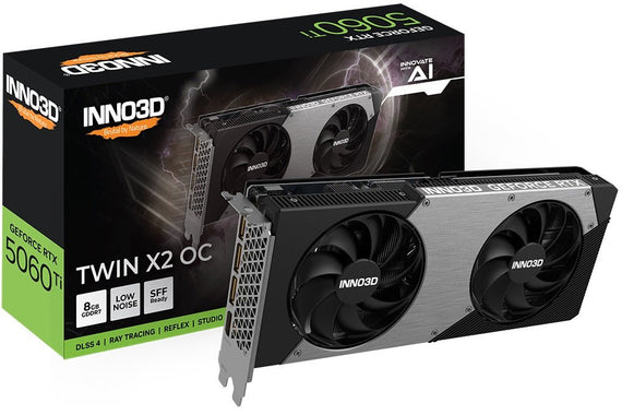 INNO3D nVidia GeForce RTX 5060 Ti TWIN X2 OC 8GB GDDR7, 2602MHz Boost Clock, RAM 28Gbps, 3xDP, 1xHDMI - Leader Electronics