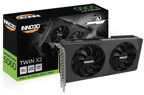 INNO3D nVidia GeForce RTX 5060 TWIN X2 8GB GDDR7 2497MHz Boost Clock, RAM 28Gbps, 3xDP, 1xHDMI 250x116x41mm - Leader Electronics