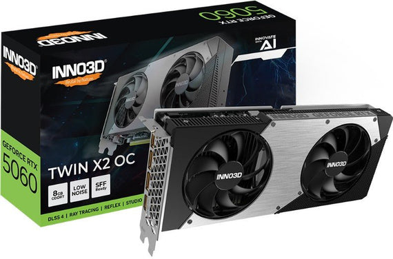 INNO3D nVidia GeForce RTX 5060 TWIN X2 OC 8GB GDDR7 2527MHz Boost Clock, RAM 28Gbps, 3xDP, 1xHDMI 250x116x41mm - Leader Electronics