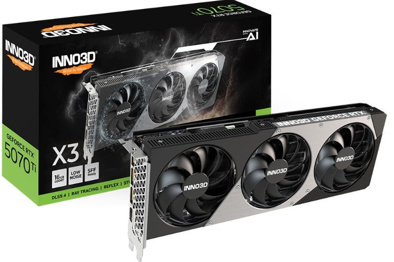 INNO3D nVidia GeForce RTX 5070 TI X3 16GB GDDR7 2452 MHz Boost Clock, RAM 28 Gbps, 3x DP, 1xHDMI 300x116x41mm - Leader Electronics