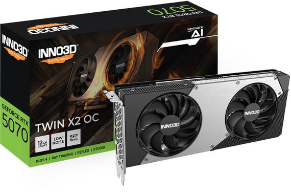 INNO3D nVidia GeForce RTX 5070 TWIN X2 OC 12GB GDDR7 2542 MHz Boost Clock, RAM 28 Gbps, 3x DP, 1xHDMI 250x116x41mm - Leader Electronics