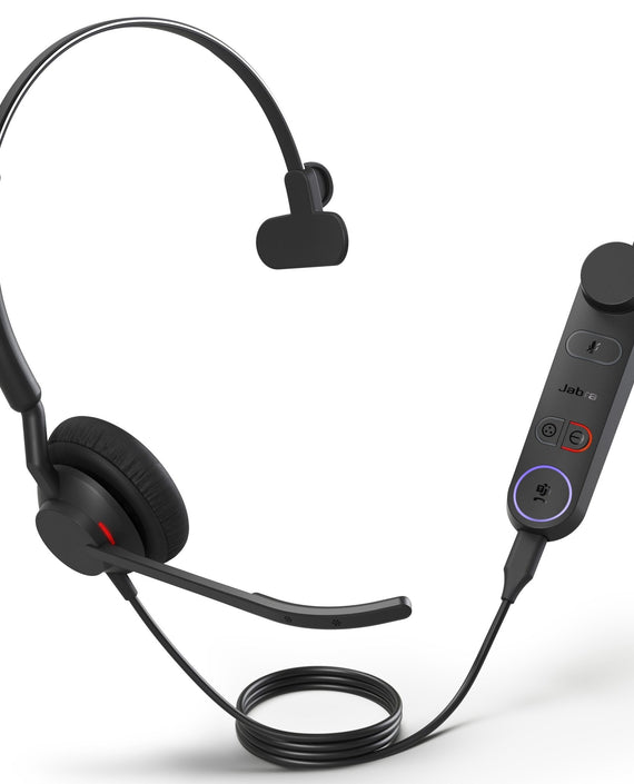 Jabra Engage 50 II Mono Teams Corded USB-C/A Headset, Best Headset for Clear Customer Calls Ultra-Lightweight Hearing Protection Smartringer Busylight - Leader Electronics
