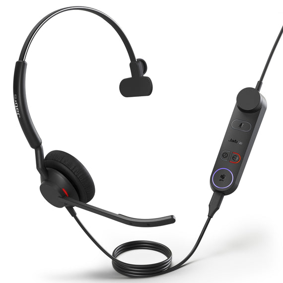 Jabra Engage 50 II Mono Teams Corded USB-C/A Headset, Best Headset for Clear Customer Calls Ultra-Lightweight Hearing Protection Smartringer Busylight - Leader Electronics
