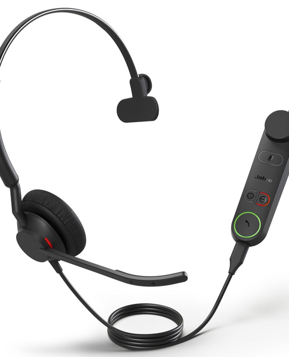 Jabra Engage 50 II Mono UC Corded USB-C/A Headset, Best Headset for Clear Customer Calls Ultra-Lightweight Hearing Protection Smartringer Busylight - Leader Electronics