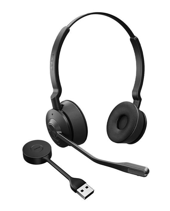 Jabra Engage 55 SE, Stereo, Link400a, UC DECT Headset, 150m Wireless Range, Noise Cancelling, Flexible, Portable, Durable, Lightweight, Busylight - Leader Electronics