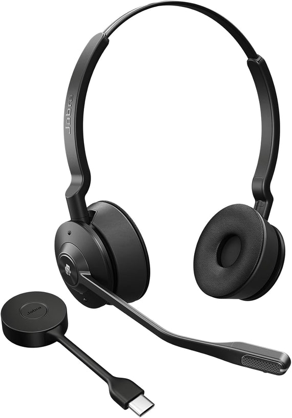 Jabra Engage 55 SE, Stereo, Link400c, UC DECT Headset, 150m Wireless Range, Noise Cancelling, Flexible, Portable, Durable, Lightweight, Busylight - Leader Electronics