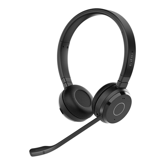 Jabra Evolve 65 TE Link390a UC Stereo Bluetooth Headset, 16-hour battery life, 30-metre wireless range, Passive Noise Cancellation, Busy Light - Leader Electronics