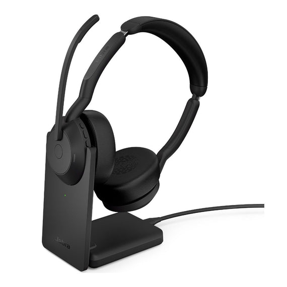 Jabra Evolve2 55, USB C, MS Teams, Stereo, Stand, Active Noise Cancellation, Link 380 Bluetooth® Adapter ,30m Wireless Range, 18 Hours Battery Life - Leader Electronics