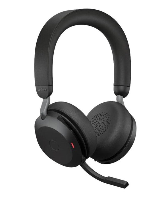 Jabra Evolve2 75 USB-C Link380a MS Stereo Black, 8-Mic Technology, 36 Hours Battery & Fast Charge, Dual-Foam Tech, Discreet Hide-Away Boom Arm - Leader Electronics