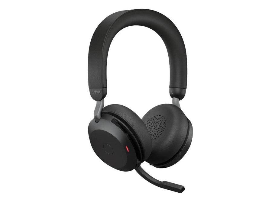 Jabra Evolve2 75 USB-C Link380a MS Stereo Black, 8-Mic Technology, 36 Hours Battery & Fast Charge, Dual-Foam Tech, Discreet Hide-Away Boom Arm - Leader Electronics