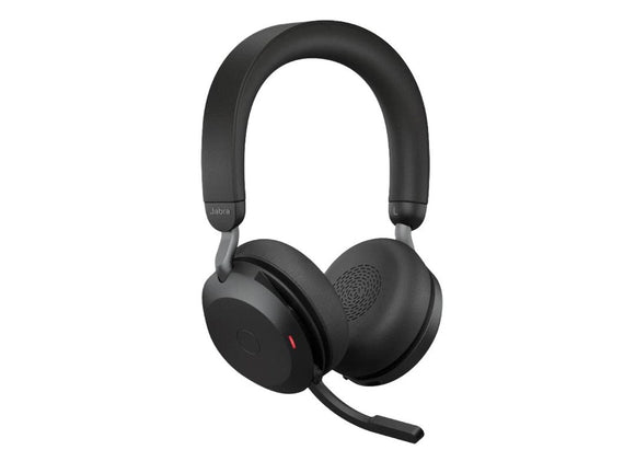 Jabra Evolve2 75 USB-C Link380a MS Stereo Black, 8-Mic Technology, 36 Hours Battery & Fast Charge, Dual-Foam Tech, Discreet Hide-Away Boom Arm - Leader Electronics