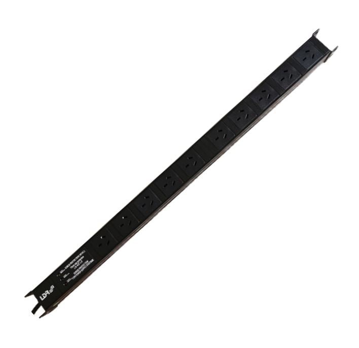 LDR 10-Port 10A Power Distribution Unit AU Approved - 10x 3-Pin AU/NZ Outlets/Slots - 1U Vertical Mount - Leader Electronics