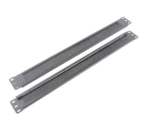LDR 1U 19' Cable Management Brush Rail (Brush Panel) - Black Metal Construction - Leader Electronics