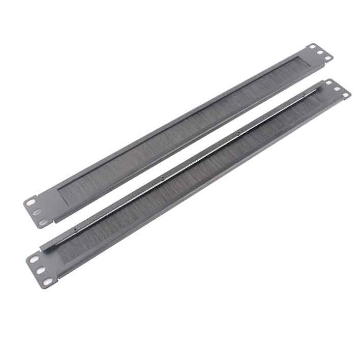 LDR 1U 19' Cable Management Brush Rail (Brush Panel) - Black Metal Construction - Leader Electronics