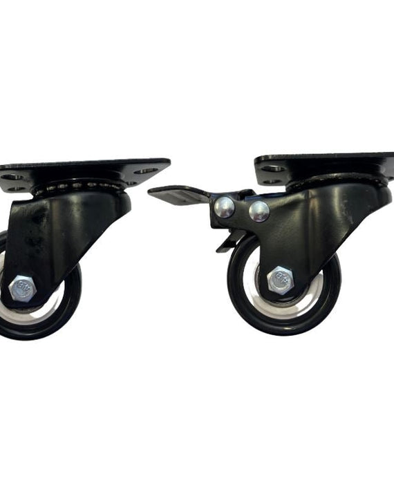 LDR 2' PP Rack Caster Wheels 2x With Brakes & 2x Without Brakes - Pack of 4 Wheels Total - Leader Electronics