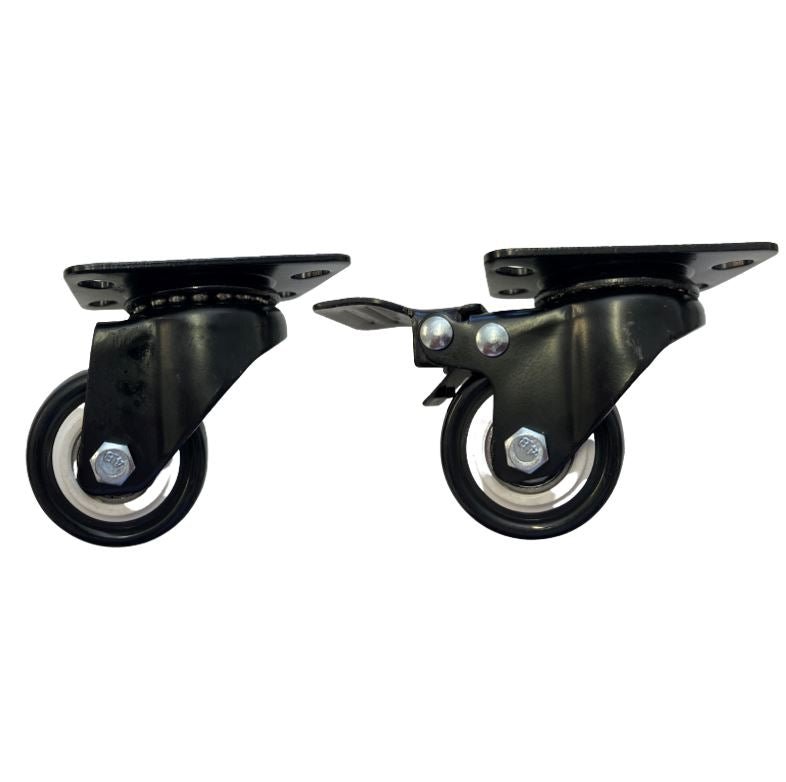 LDR 2' PP Rack Caster Wheels 2x With Brakes & 2x Without Brakes - Pack of 4 Wheels Total - Leader Electronics