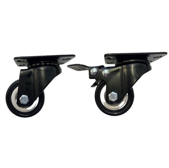 LDR 2' PP Rack Caster Wheels 2x With Brakes & 2x Without Brakes - Pack of 4 Wheels Total - Leader Electronics