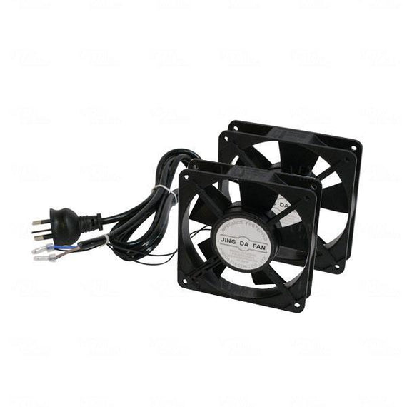 LDR 2 Way Fan Kit - 2x Fans - Black - For Installation in LDR Hinged & Single Section Racks - Leader Electronics