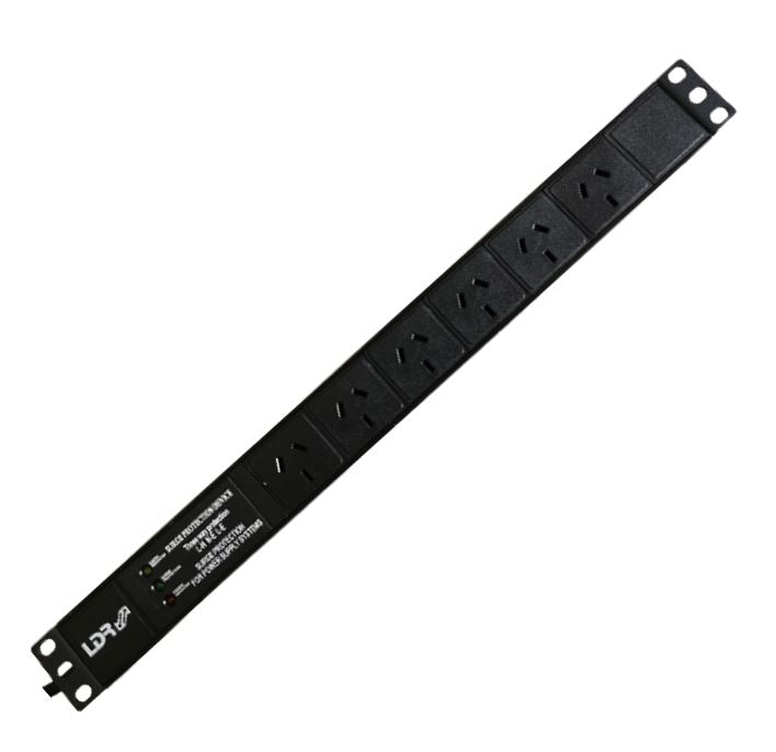 LDR 6-Port 10A Power Distribution Unit AU Approved - 6x 3-Pin AU/NZ Outlets/Slots - 1U Horizontal Mount - Leader Electronics
