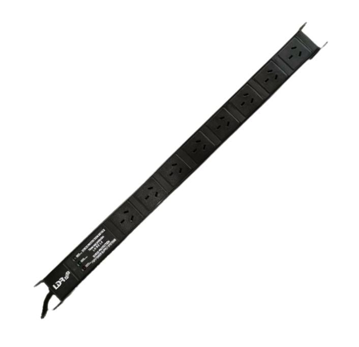LDR 8-Port 10A Power Distribution Unit AU Approved - 8x 3-Pin AU/NZ Outlets/Slots - 1U Vertical Mount - Leader Electronics