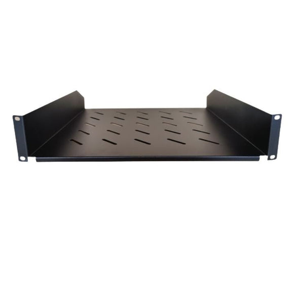 LDR Cantilever 2U 300mm Deep Shelf Recommended for 19' 600mm Deep Cabinet - Black Metal Contruction - Leader Electronics