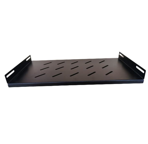 LDR Fixed 1U 550mm Deep Shelf Recommended for 19' 800mm Deep Cabinet - Black Metal Construction - Leader Electronics
