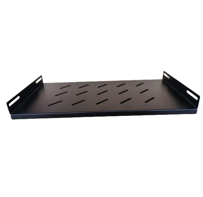 LDR Fixed 1U 550mm Deep Shelf Recommended for 19' 800mm Deep Cabinet - Black Metal Construction - Leader Electronics