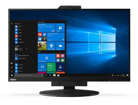 LENOVO ThinkCentre Tiny-in-One 27' 60Hz QHD Monitor 2560x1440 16:9 14ms Height Adjust Tilt Swivel Pivot HDMI DP USB3.1 Webcam Mic VESA Black 3YR - Leader Electronics