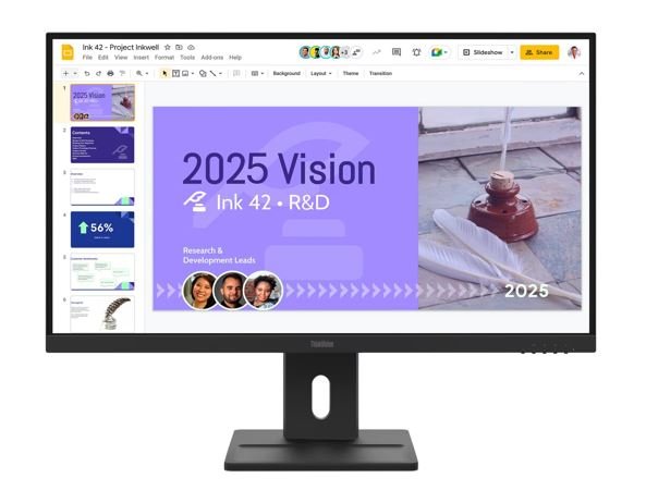 LENOVO ThinkVision E27Q-40 27' 100Hz QHD IPS Monitor 2K 2560x1440 16:9 4ms Tilt Swivel Pivot Height Adjust 2xHDMI DP VESA 3yr WTY Black - Leader Electronics