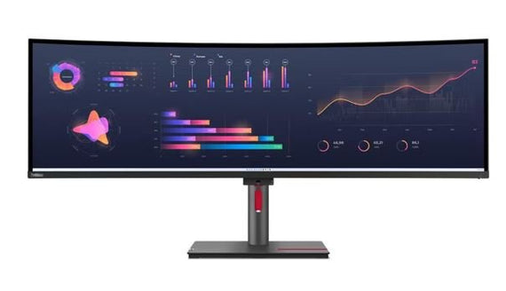 LENOVO ThinkVision P49W-30 49' Dual QHD Curve Monitor IPS 5K 5120x2160 21:9 Height Adjustable Tilt Swivel DP HDMI TBT4 USB-C Hub USB-B LAN Audio VESA - Leader Electronics