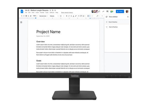 LENOVO ThinkVision S22-4E 21.5' FHD IPS Monitor 1920x1080 100Hz 16:9 4ms Anti-Glare Titl VGA HDMI VESA 3yr wty Black - Leader Electronics