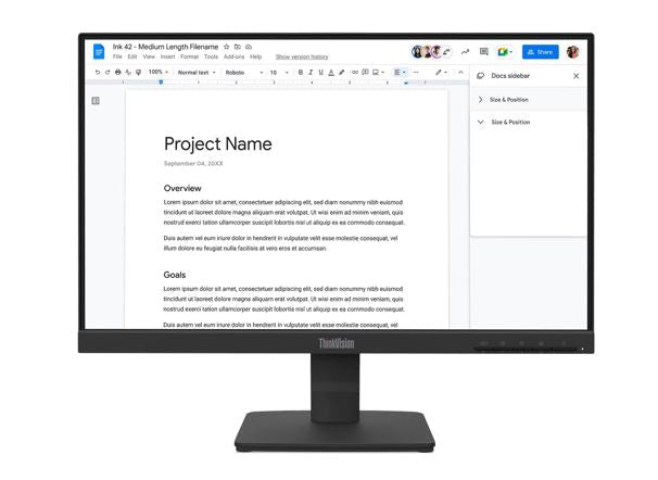 LENOVO ThinkVision S22-4E 21.5' FHD IPS Monitor 1920x1080 100Hz 16:9 4ms Anti-Glare Titl VGA HDMI VESA 3yr wty Black - Leader Electronics
