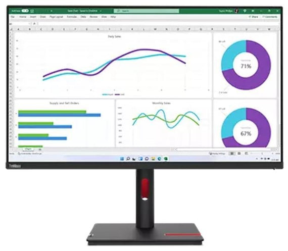 LENOVO ThinkVision T32H-30 31.5'/32' 60Hz QHD Monitor 2K 2560x1440 16:9 4ms IPS Height Adjustable Tilt Pivot Swivel HDMI DP USB-C RJ45 90W PD VESA 3y - Leader Electronics