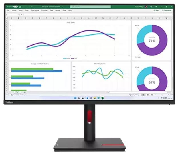 LENOVO ThinkVision T32H-30 31.5'/32' 60Hz QHD Monitor 2K 2560x1440 16:9 4ms IPS Height Adjustable Tilt Pivot Swivel HDMI DP USB-C RJ45 90W PD VESA 3y - Leader Electronics