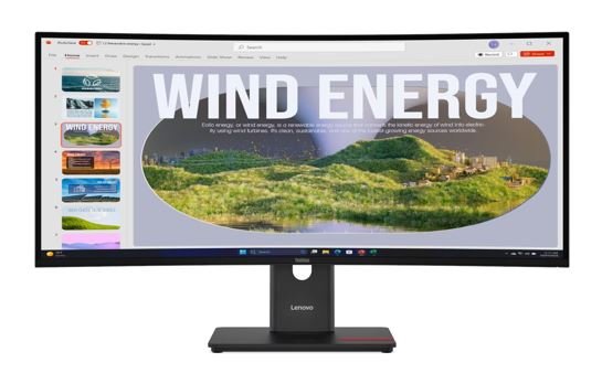 LENOVO ThinkVision T34WD-40 34' 120Hz WQHD Monitor 1500R Curve 4K 3440x1440 21:9 Height Adjustable Tilt Swivel USB-C Dock 100W PD DP HDMI LAN 4xUSB3.2 - Leader Electronics