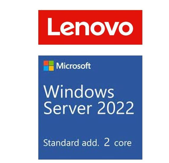 LENOVO Windows Server 2022 Standard Additional License (2 core) (No Media/Key) (Reseller POS Only ST50 / ST250 / SR250 / ST550 / SR530 / SR550 / SR65 - Leader Electronics