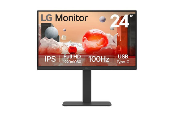 LG 24' FHD IPS Business FHD 1920x1080 16:9, USB-C, Height Adjustment Tilt Swivel Pivot VESA Display Port, HDMI, Speakers x 2, 3yrs Monitor - Leader Electronics