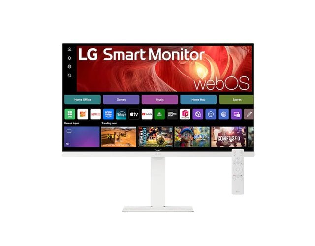 LG 27' 4K UHD IPS Smart Monitor with webOS, USB-C (65W PD), AirPlay 2, Bluetooth, DCI-P3 90%, Magic Remote support, and full ergonomic stand - Leader Electronics