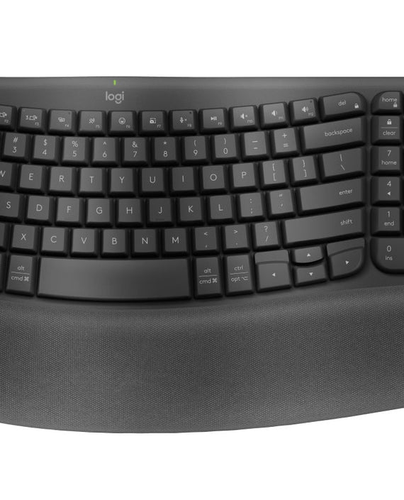 Logitech Ergo Series Wave Keys Wireless Ergonomic Keyboard (Graphite) - Leader Electronics