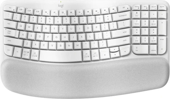 Logitech Ergo Series Wave Keys Wireless Ergonomic Keyboard (Off-white) - Leader Electronics
