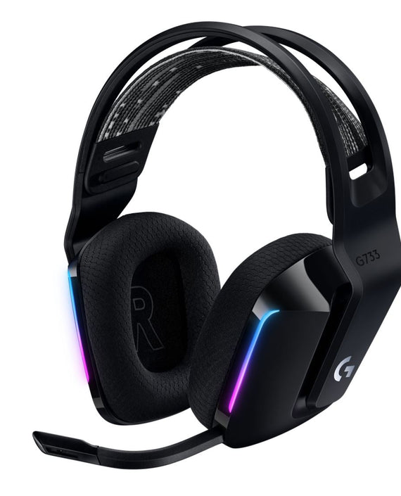 Logitech G733 Lightspeed Wireless RGB Gaming Headset Black USB Headphones Frequency Response: 20 Hz - Detchable Cardioid Unidirectional Microphone - Leader Electronics