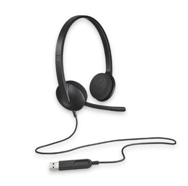 Logitech H340 Plug-and-Play USB Headset with Noise Cancelling Microphone Comfort Design for Windows Mac Chrome 2yr wty Headphones - Leader Electronics