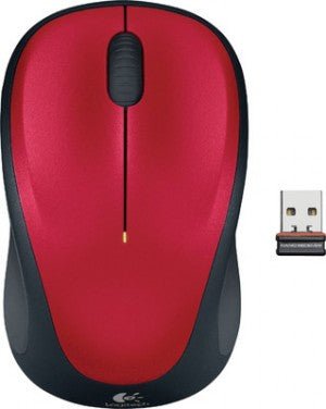 Logitech M235 Wireless Mouse Red Contoured design Glossy Comfort Grip Advanced Optical Tracking 1-year battery life - Leader Electronics