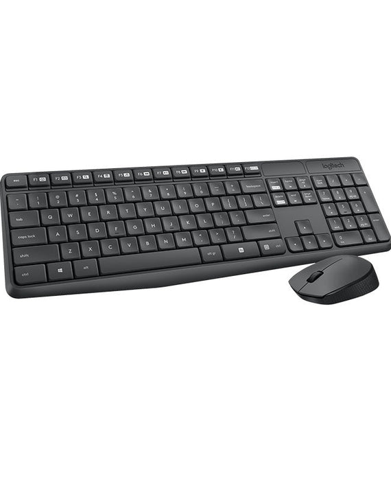 Logitech MK235 Wireless Keyboard and Mouse Combo 2.4GHz Wireless Compact Long Battery Life 8 Shortcut keys - Leader Electronics